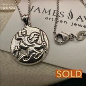 ❌SOLD❌ Retired JAMES AVERY Sterling ST. CHRISTOPHER PENDANT MEDALLION w/CHAIN